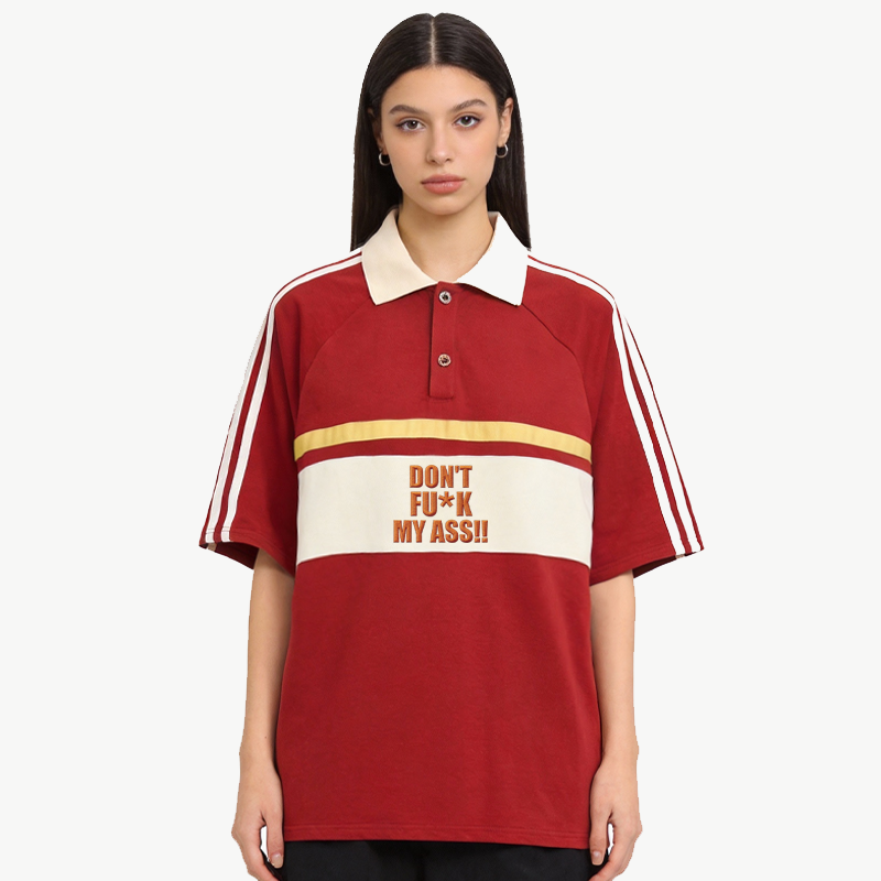 Tokyocanvas Don't Fu*k My Ass Polo Embroidered T-Shirt