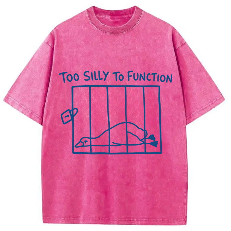 Tokyocanvas Too Silly To Function Goose Meme Washed T-Shirt
