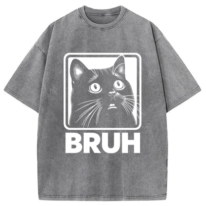 Tokyocanvas BRUH Cat Washed T-Shirt