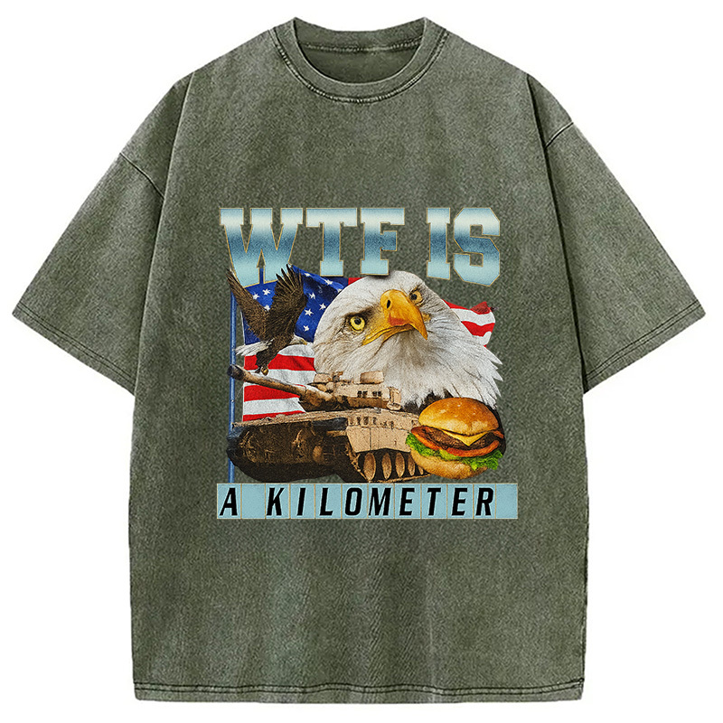 Tokyocanvas WTF Is A Kilometer Meme Washed T-Shirt