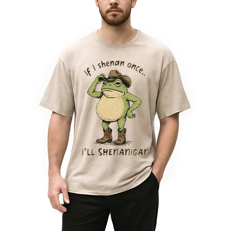 Tokyocanvas If I Shenan Once Funny St. Patrick's Day shirt Washed T-Shirt