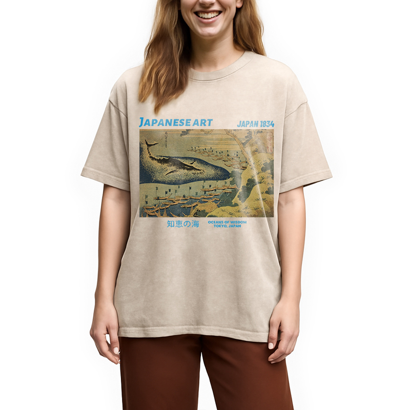 Tokyocanvas Oceans of Wisdom Washed T-Shirt