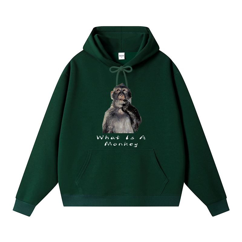 Tokyocanvas Funny Stupid Monkey Fleece Lined Hoodie