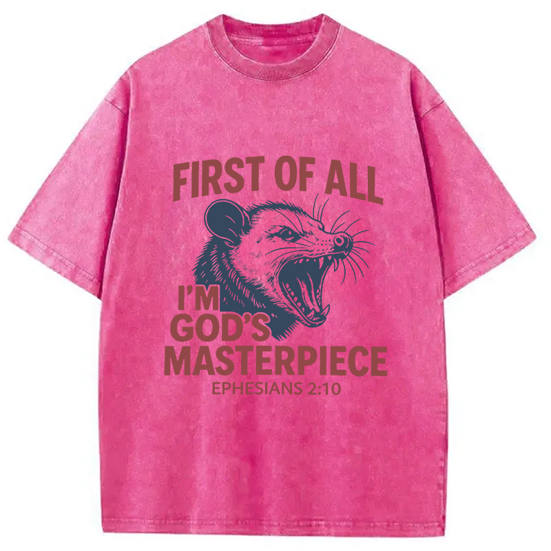 Tokyocanvas First Of All I'm God's Masterpiece Washed T-Shirt