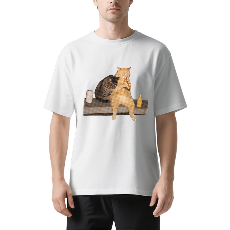 Tokyocanvas Cat Eating Hot Dog Classic T-Shirt