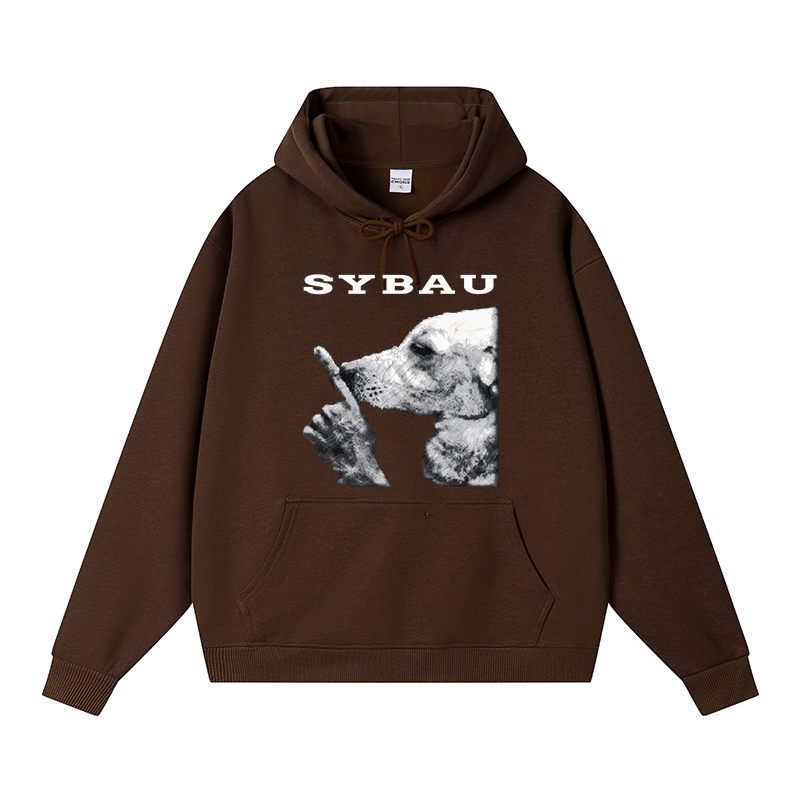 Tokyocanvas Dog Shush Meme Fleece Lined Hoodie