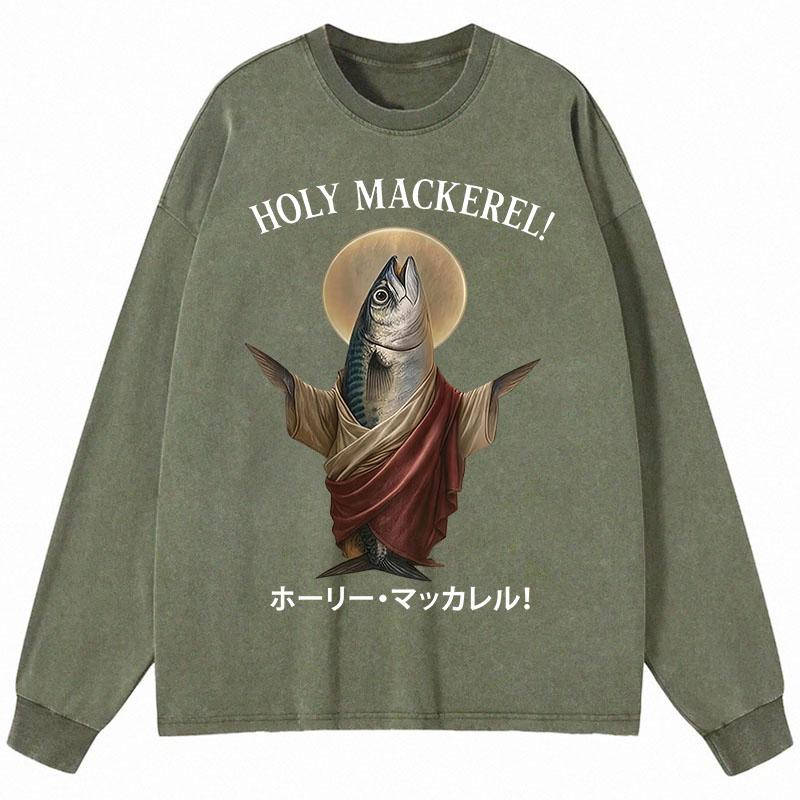 Tokyocanvas Holy Mackerel Long Sleeve Washed T-Shirt