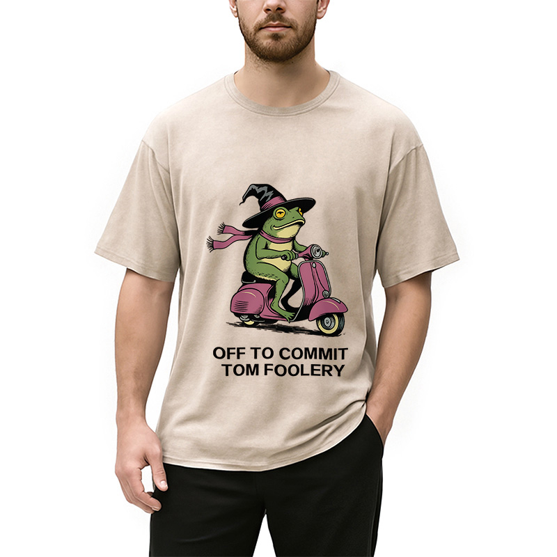 Tokyocanvas Off to Commit Tom Foolery Frog Washed T-Shirt