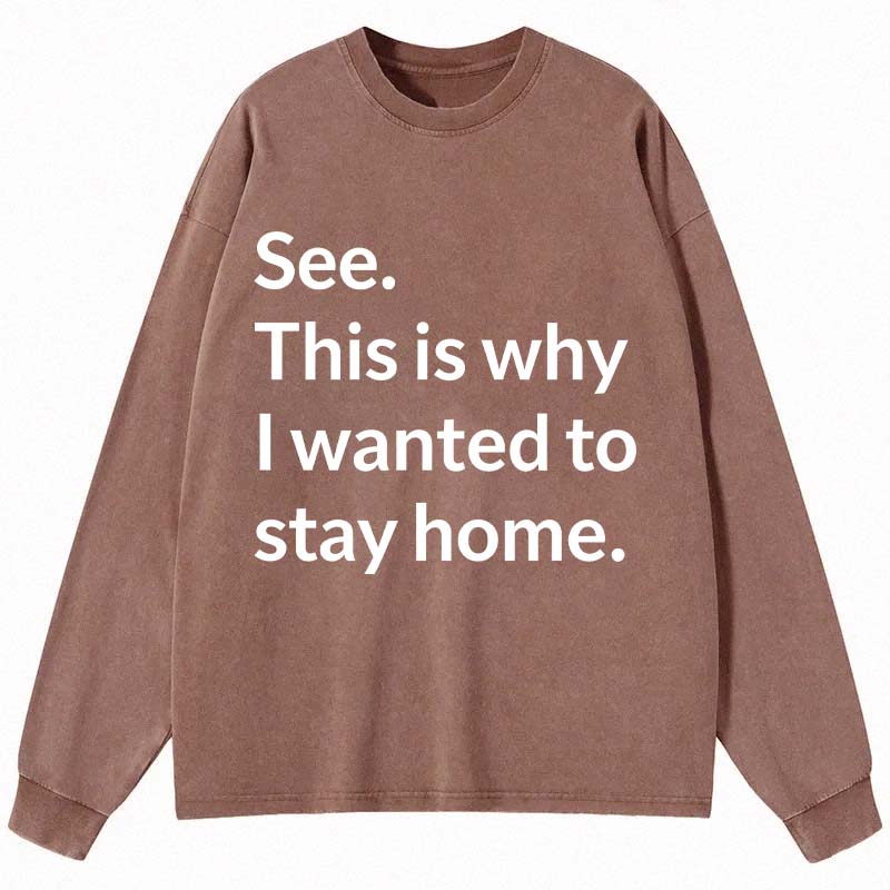 Tokyocanvas Why I Wanted To Stay Home Long Sleeve Washed T-Shirt