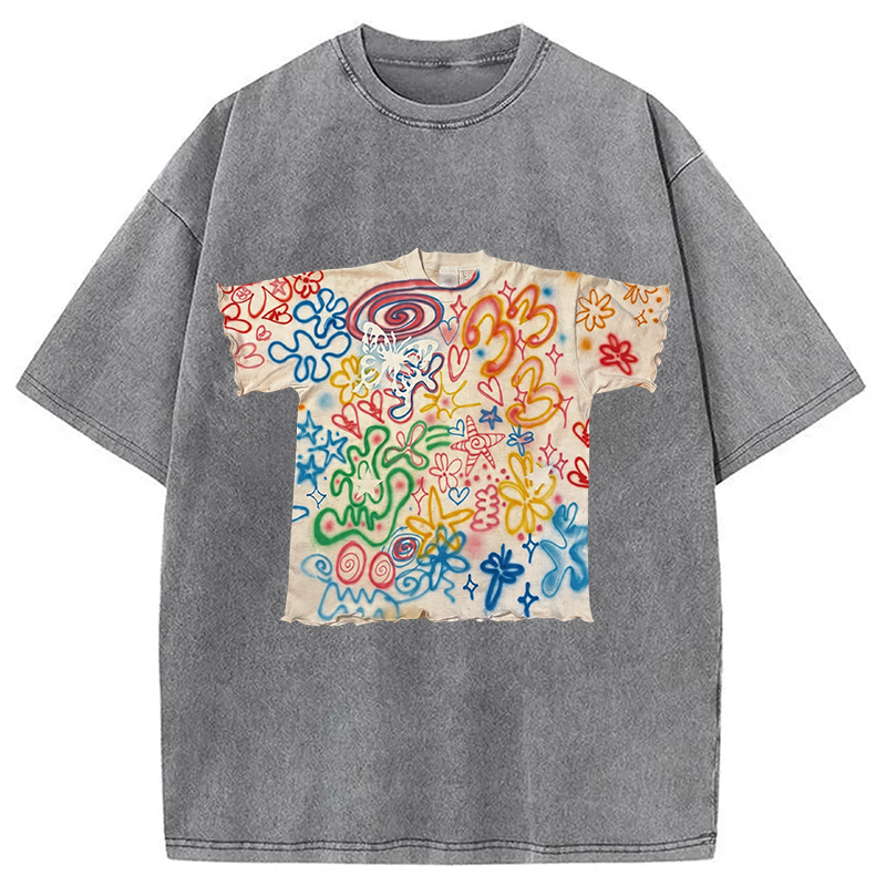 Tokyocanvas Graffiti Art Shirt Of Washed T-Shirt
