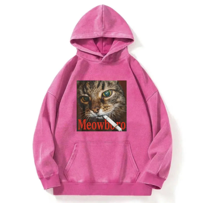 Tokyocanvas Funny Smoking Cat Meme Washed Hoodie