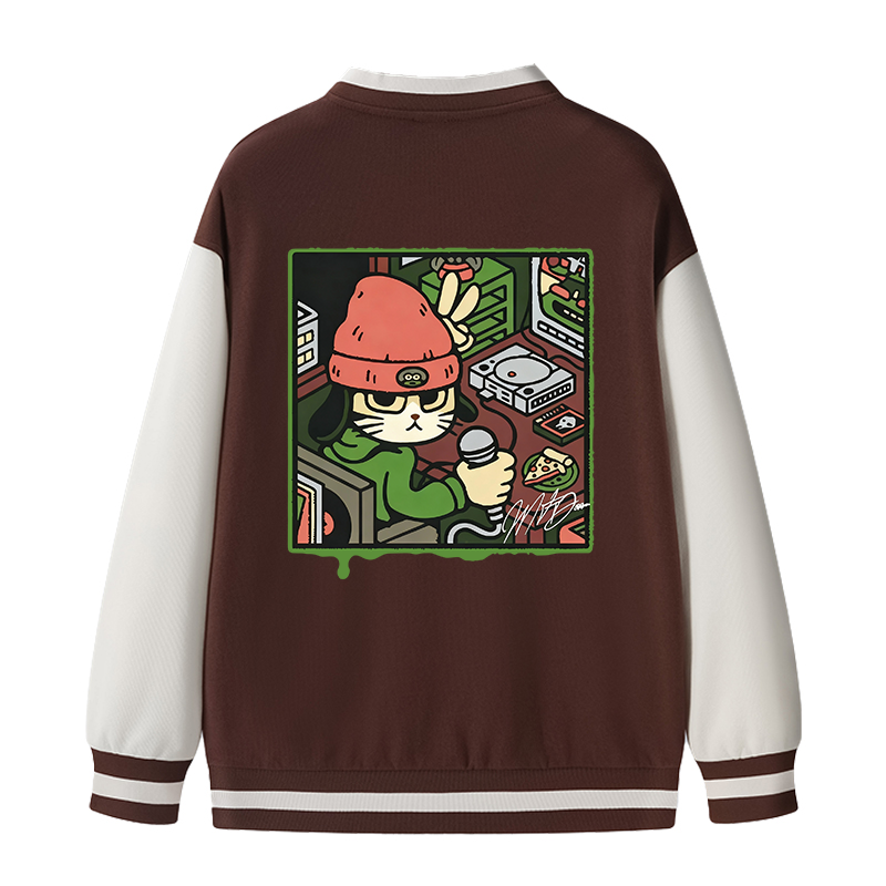 Tokyocanvas Rapper Cat Varsity Jacket