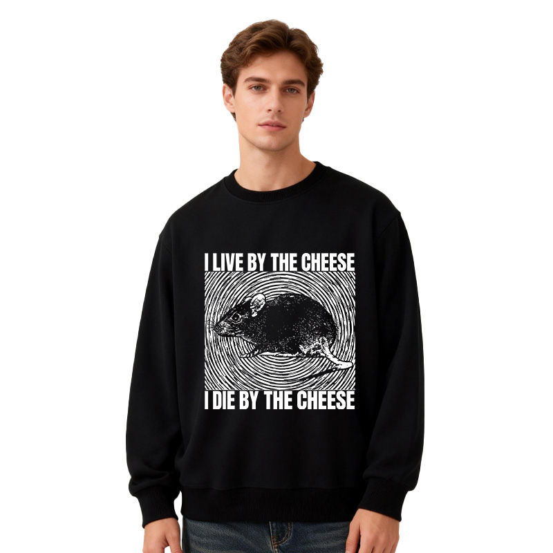 Tokyocanvas I Live By The Cheese Rat Classic Sweatshirt