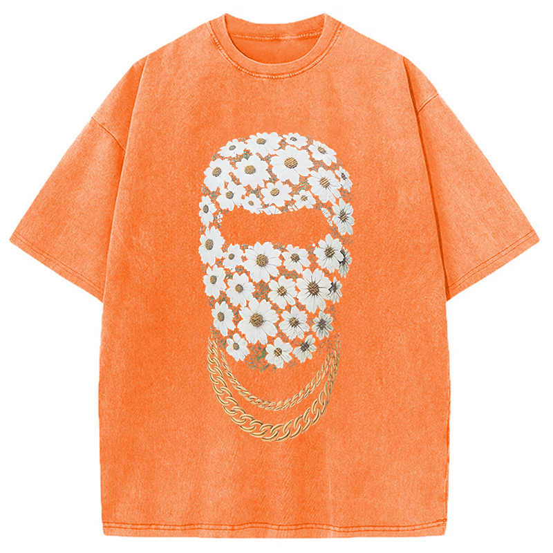 Tokyocanvas Daisy Mask Washed T-Shirt