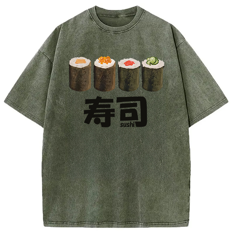 Tokyocanvas Kawaii Sushi Roll Washed T-Shirt