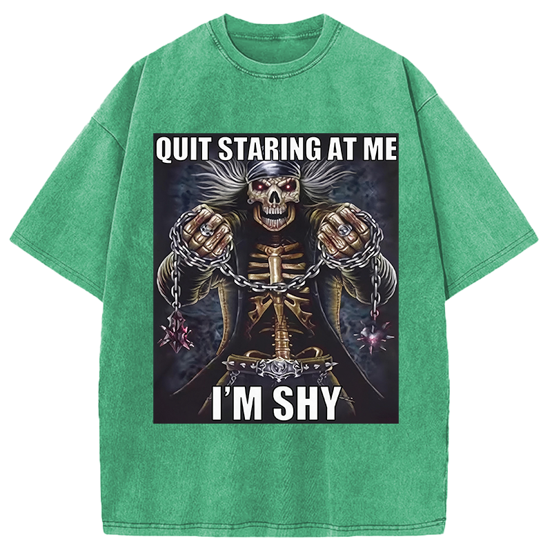 Tokyocanvas	 Quit Staring At Me Im Shy DTG Printing Washed T-Shirt