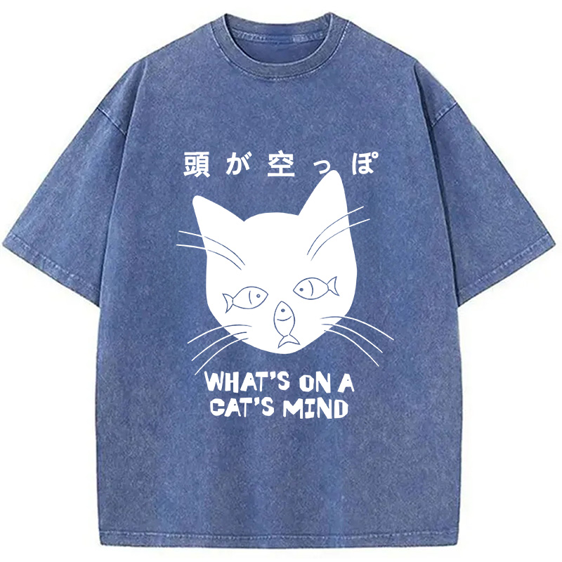Tokyocanvas Silly Cat Funny Washed T-Shirt