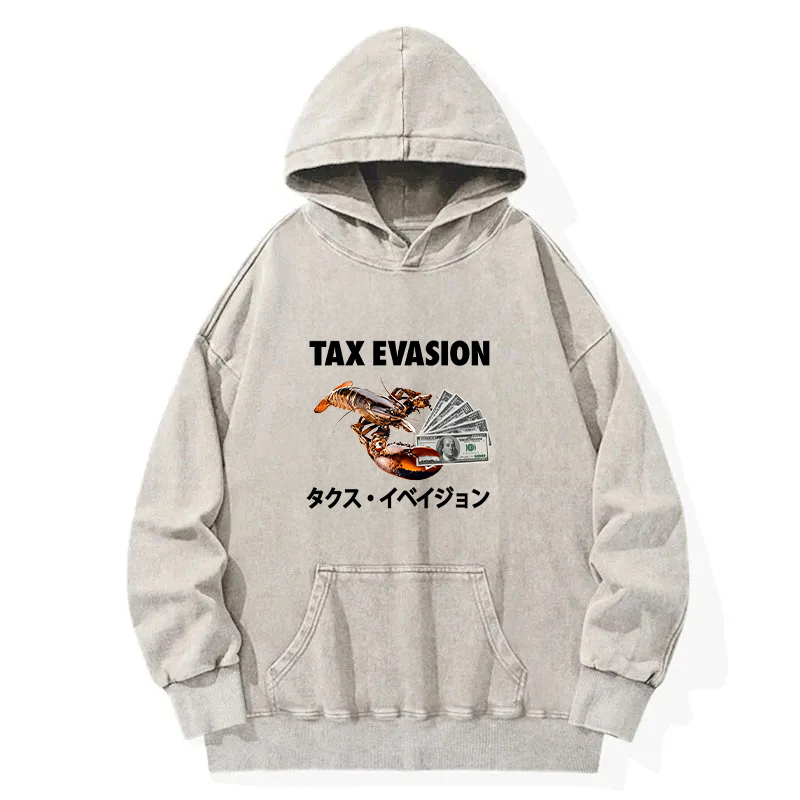 Tokyocanvas Tux Evasion Funny Washed Hoodie