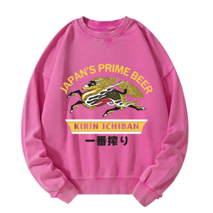 Tokyocanvas Kirin Ichiban Beer Logo Japanese Washed Sweatshirt