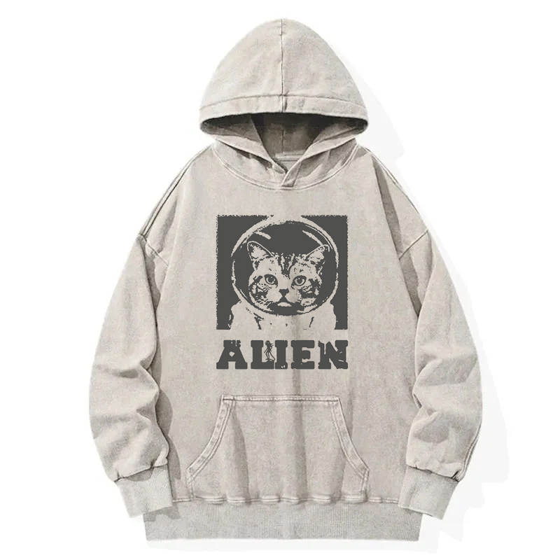 Tokyocanvas Alien Cat Washed Hoodie