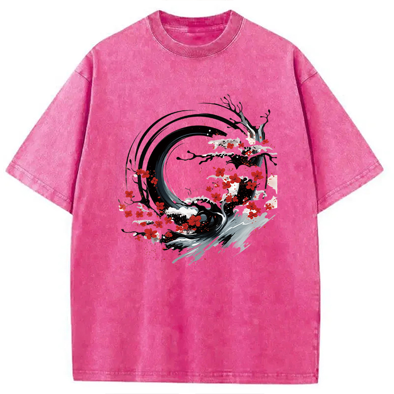 Tokyocanvas Sakura Tree Flow Washed T-Shirt