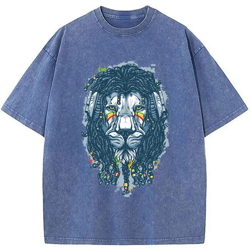 Tokyocanvas Hip Hop Lion Washed T-Shirt