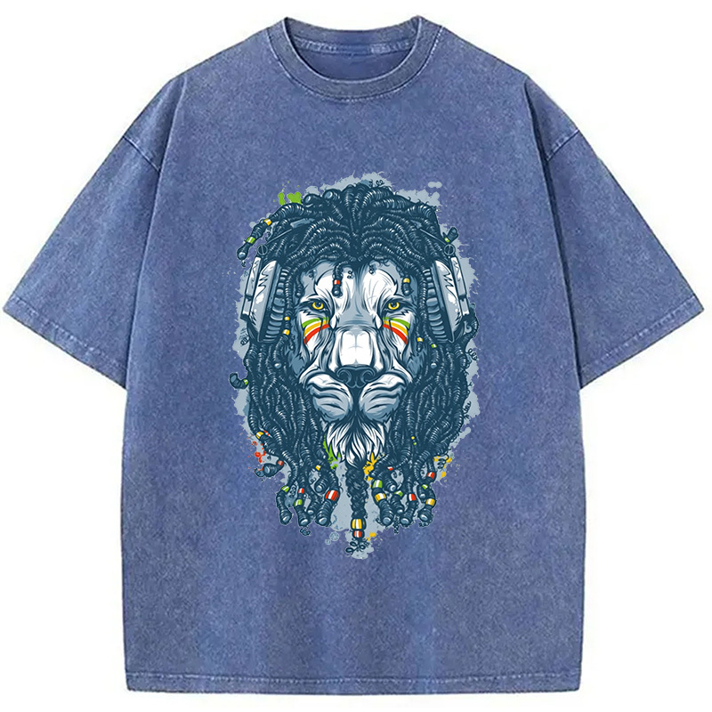 Tokyocanvas Hip Hop Lion Washed T-Shirt