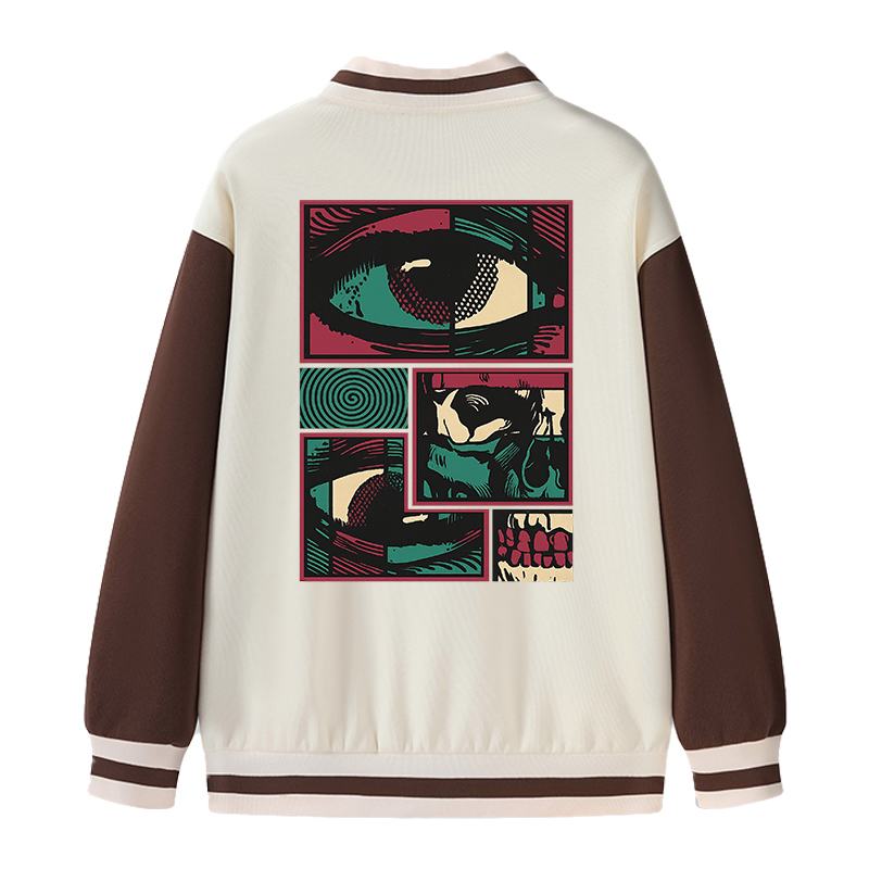 Tokyocanvas Facial Fragments Varsity Jacket