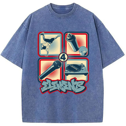 Tokyocanvas 4 Elements of Hip Hop Washed T-Shirt