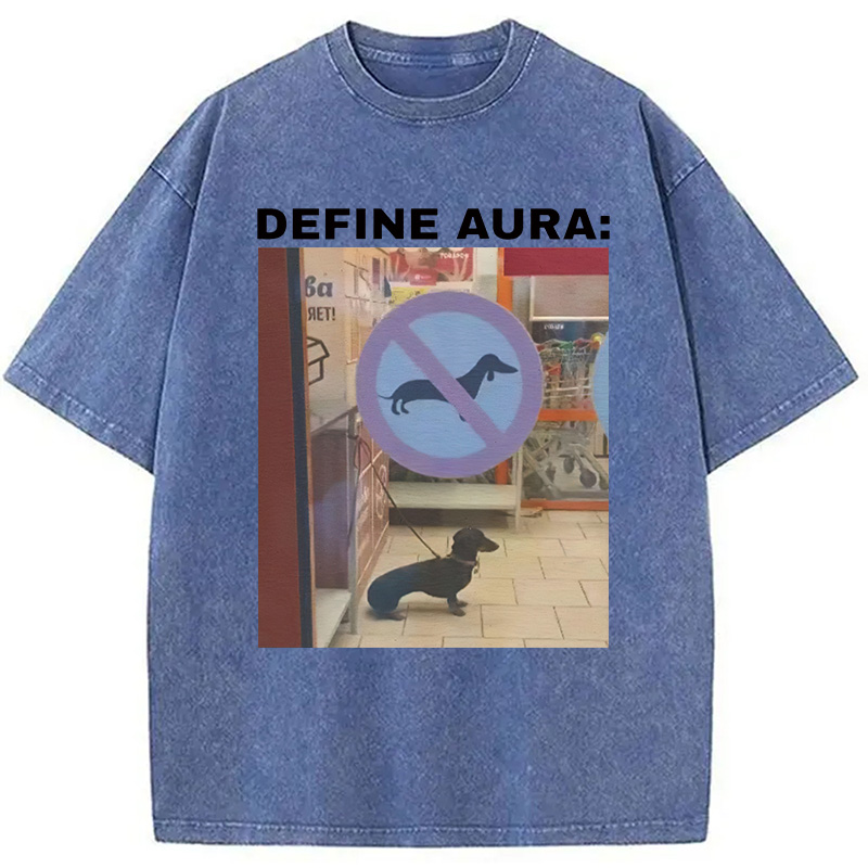 Tokyocanvas Define Aura Funny Washed T-Shirt