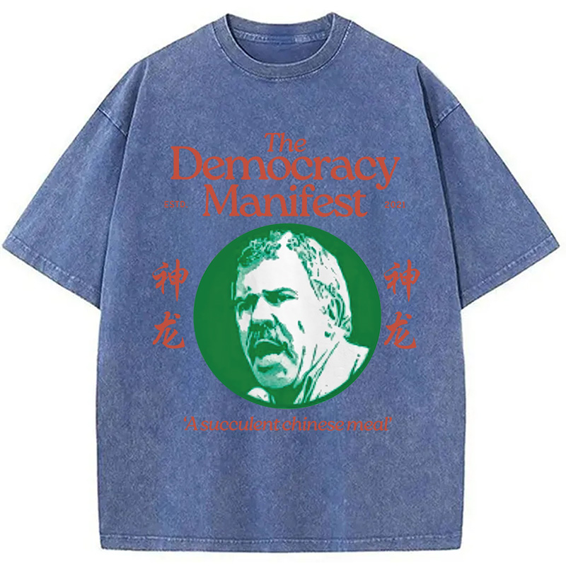 Tokyocanvas Democracy Manifest Succulent Chinese Meal Retro Washed T-Shirt