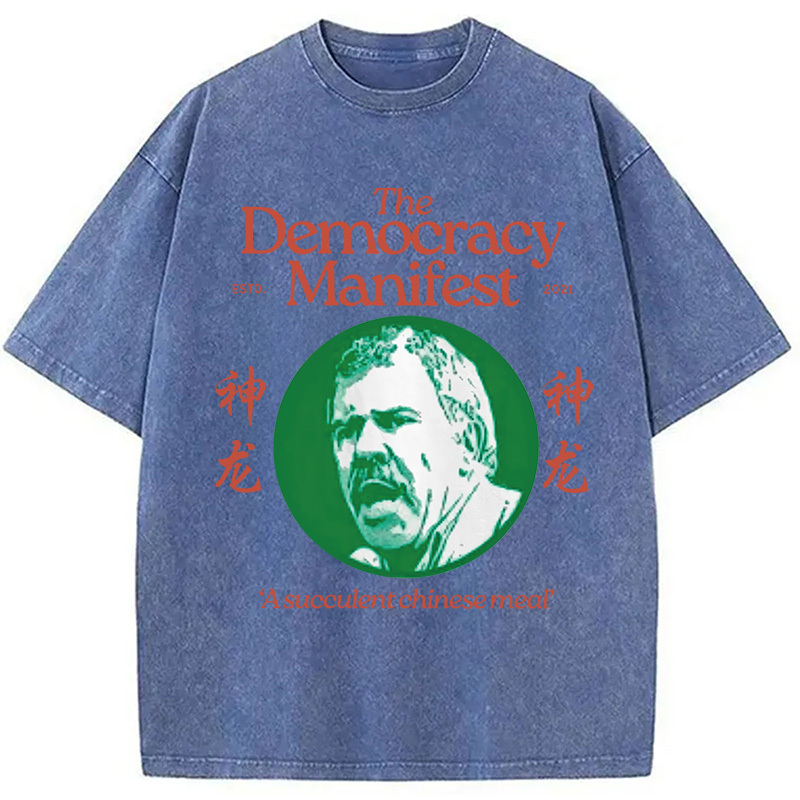 Tokyocanvas Democracy Manifest Succulent Chinese Meal Retro Washed T-Shirt