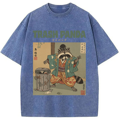 Tokyocanvas Trash Panda Traditional Japanese Meme Washed T-Shirt