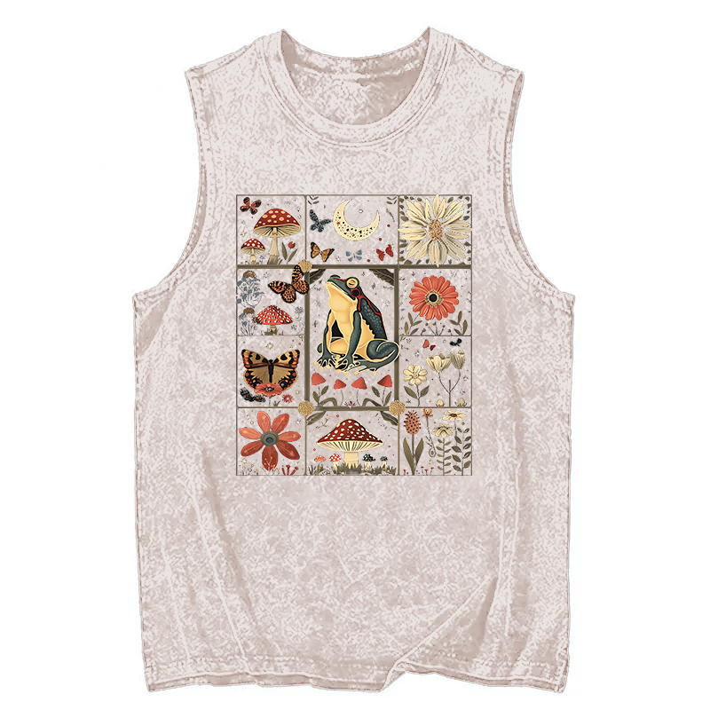 Tokyocanvas Celestial Frog Goblincore Mushroom Washed Tank