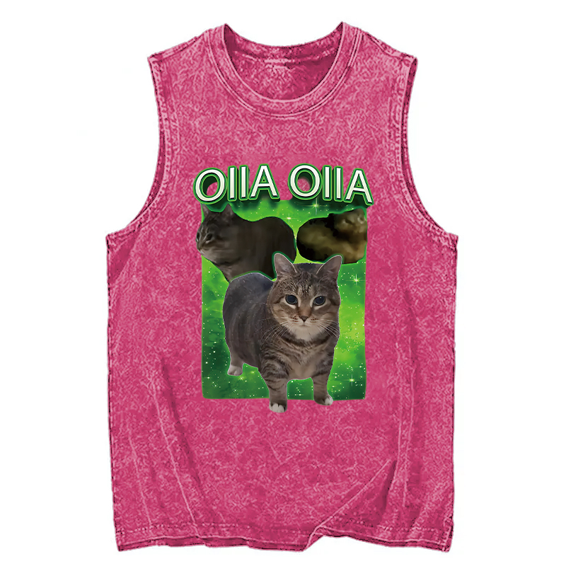 Tokyocanvas Oiia Cat Funny Meme Washed Tank