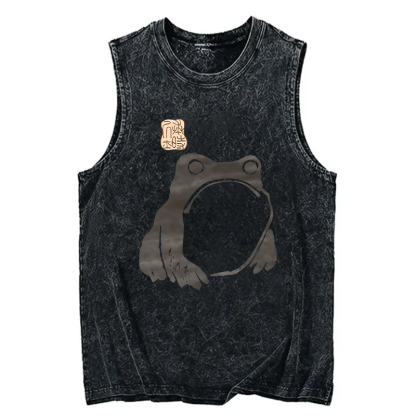 Tokyocanvas Matsumoto Hoji Woodblock Print Frog Washed Tank