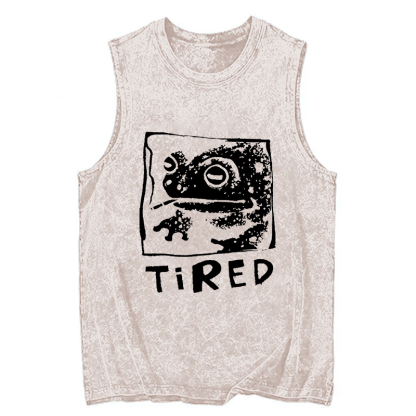 Tokyocanvas Tired Frog Vintage Washed Tank