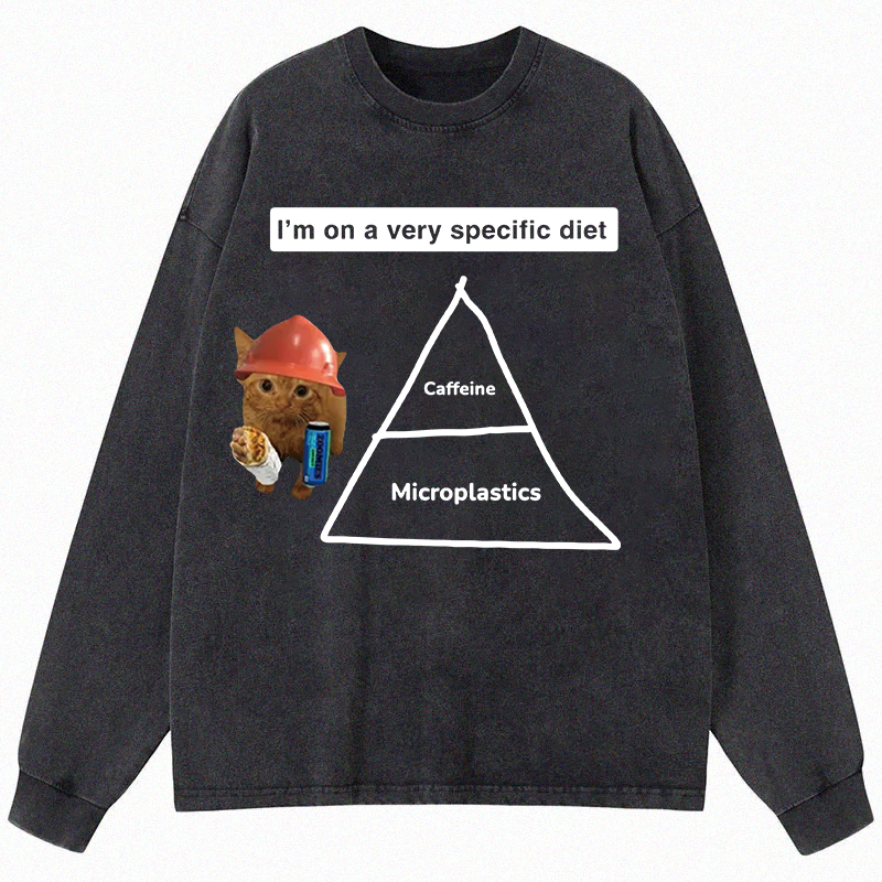 Tokyocanvas I'm On A Very Specific Diet Long Sleeve Washed T-Shirt