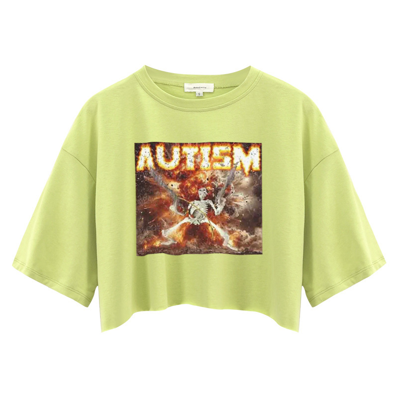 Tokyocanvas Autism Skeleton Crop Top