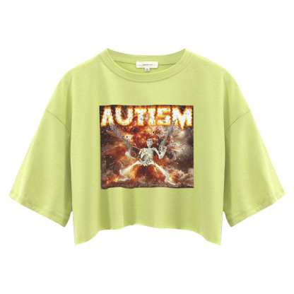 Tokyocanvas Autism Skeleton Crop Top