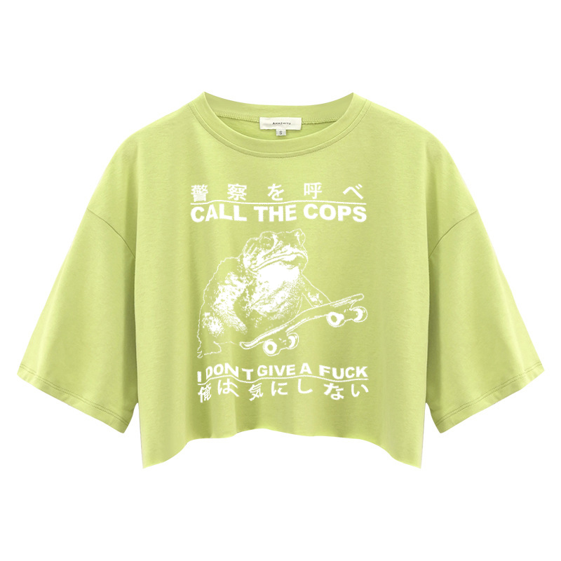 Tokyocanvas I Don't Care Crop Top