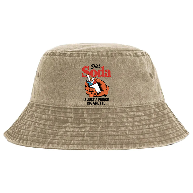 Tokyocanvas Diet Soda Is Just A Fridge Cigarette Funny Washed Bucket Hat