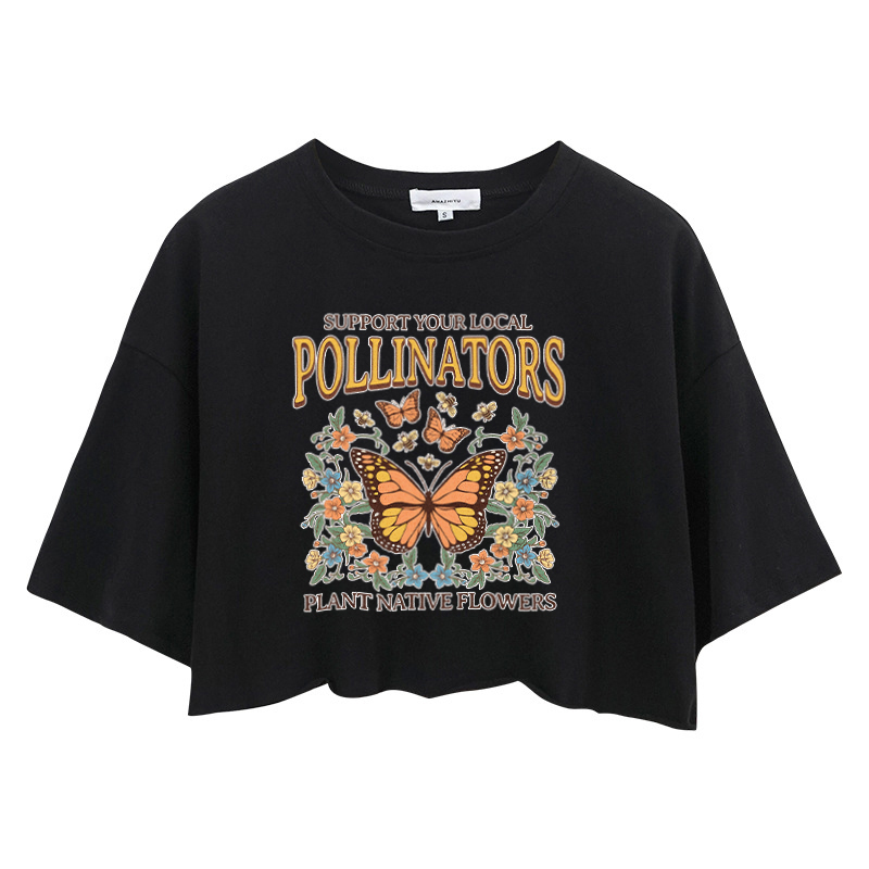 Tokyocanvas Native Garden Pollinator Crop Top