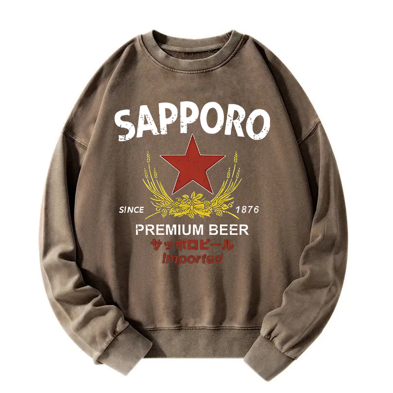Tokyocanvas Sapporo Beer Essential Washed Sweatshirt