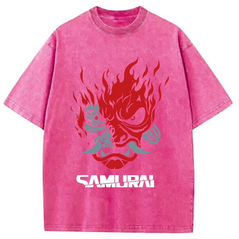Tokyocanvas Vintage Samurai Retro Japanese Washed T-Shirt