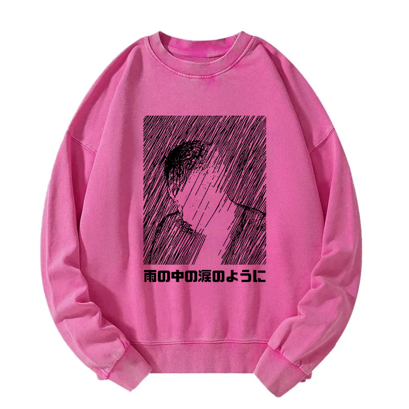 Tokyocanvas People In The Rain Washed Sweatshirt