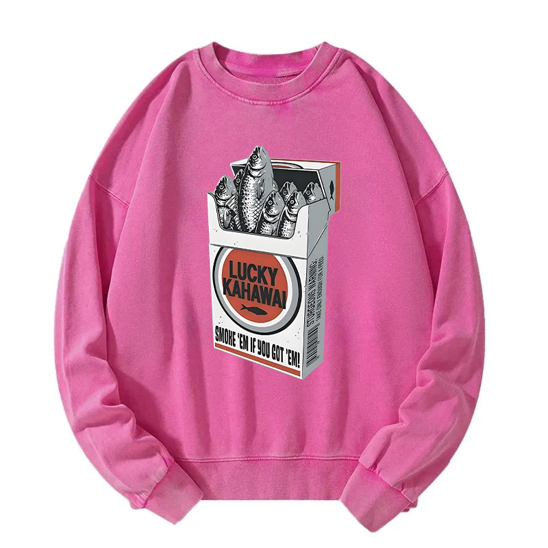 Tokyocanvas Japanese Lucky Kahawai Washed Sweatshirt