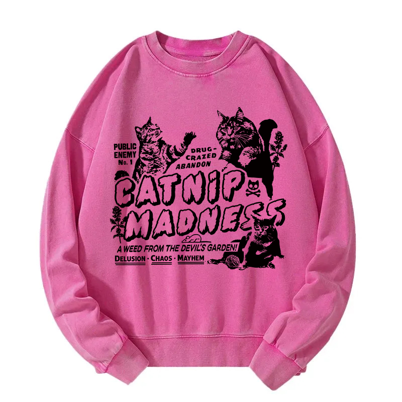 Tokyocanvas Catnip Madness Washed Sweatshirt