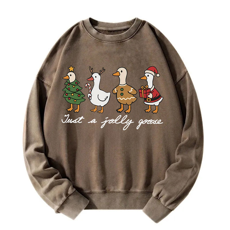 Tokyocanvas Just A Jolly Goose Washed Sweatshirt