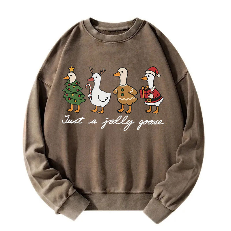 Tokyocanvas Just A Jolly Goose Washed Sweatshirt